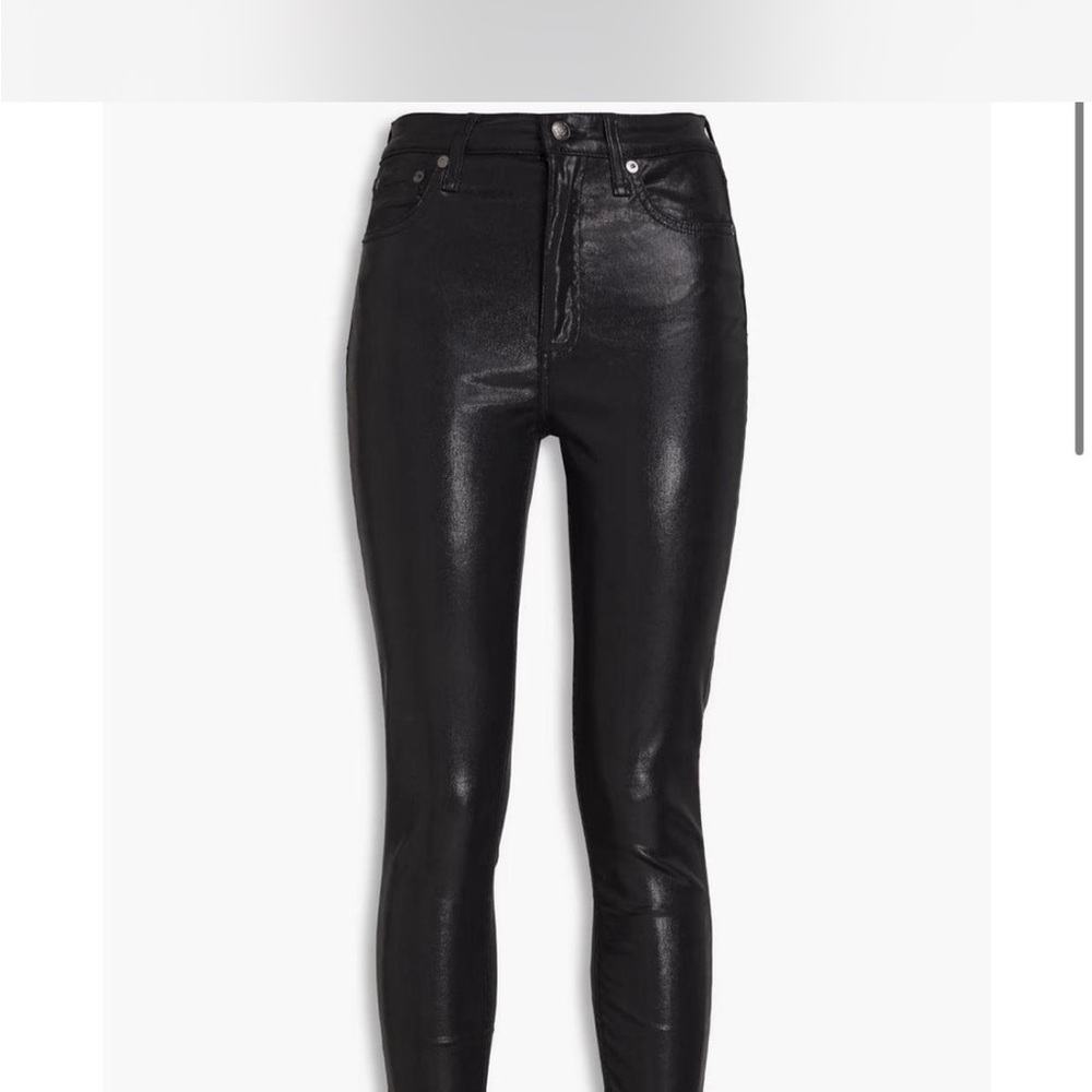 rag & bone Shiny Black Skinny Pants
